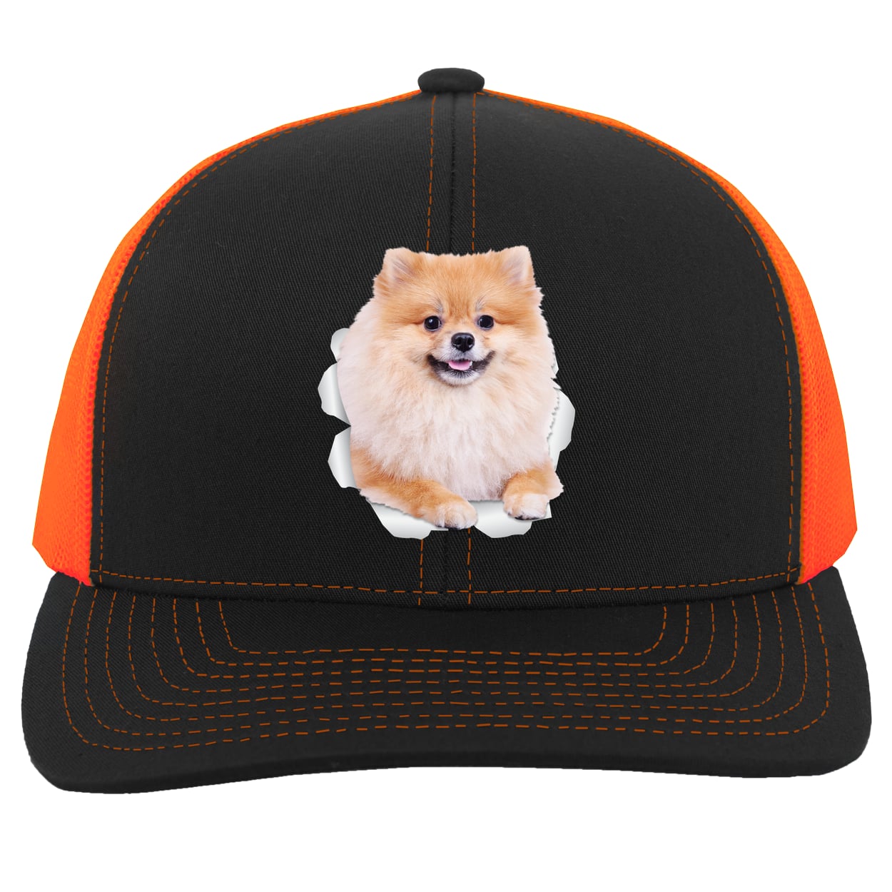 104C Trucker Snap Back - Black/Neon Orange