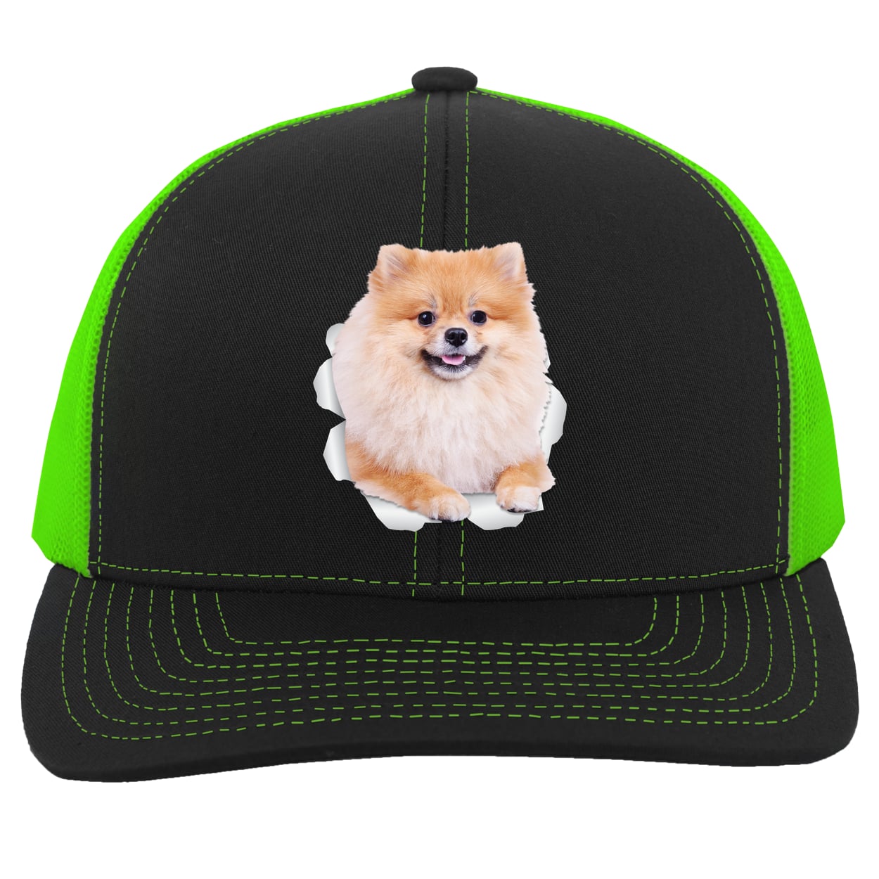 104C Trucker Snap Back - Black/Neon Green