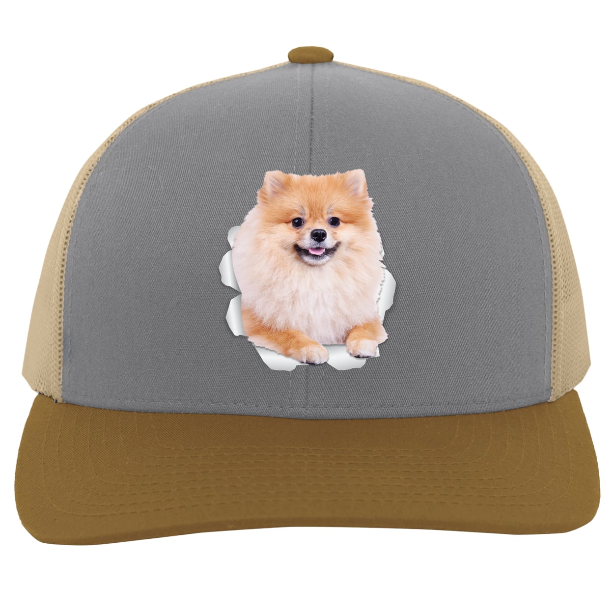 104C Trucker Snap Back - Heather/Beige/Amber