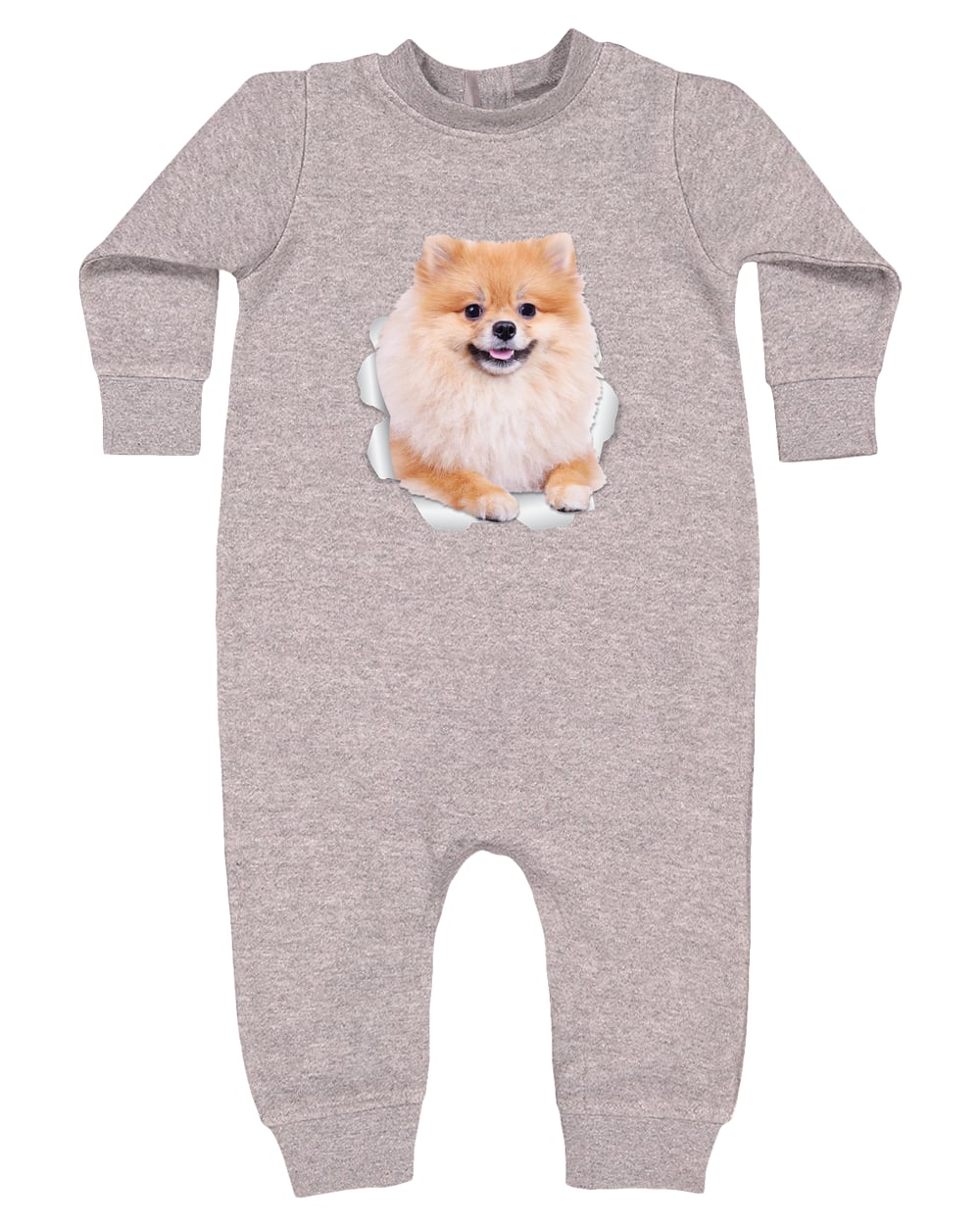 4447 Rabbit Skins Infant Fleece One-Piece Bodysuit - Heather Grey