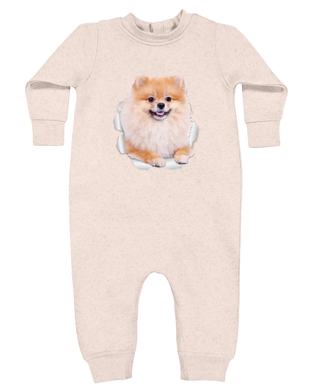 4447 Rabbit Skins Infant Fleece One-Piece Bodysuit - Natural Heather