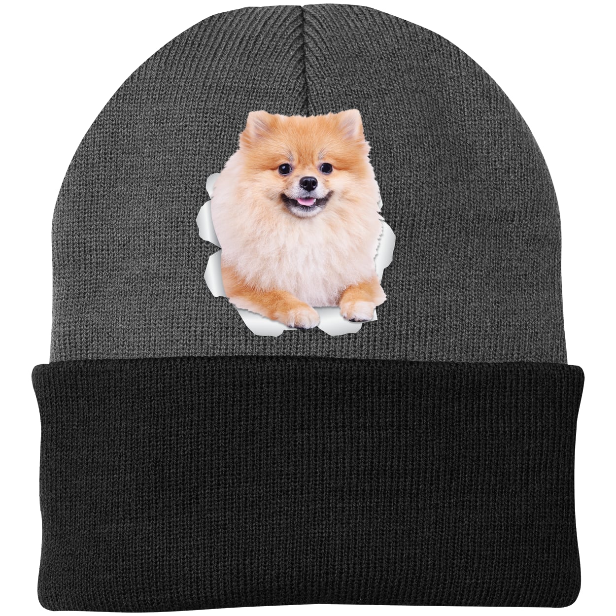 CP90 Port & Company Knit Beanie - Athletic Oxford/Black