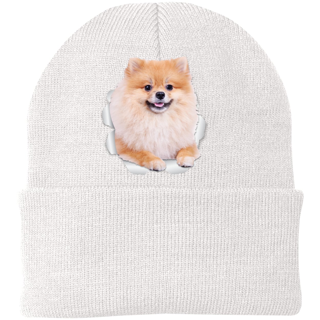 CP90 Port & Company Knit Beanie - White