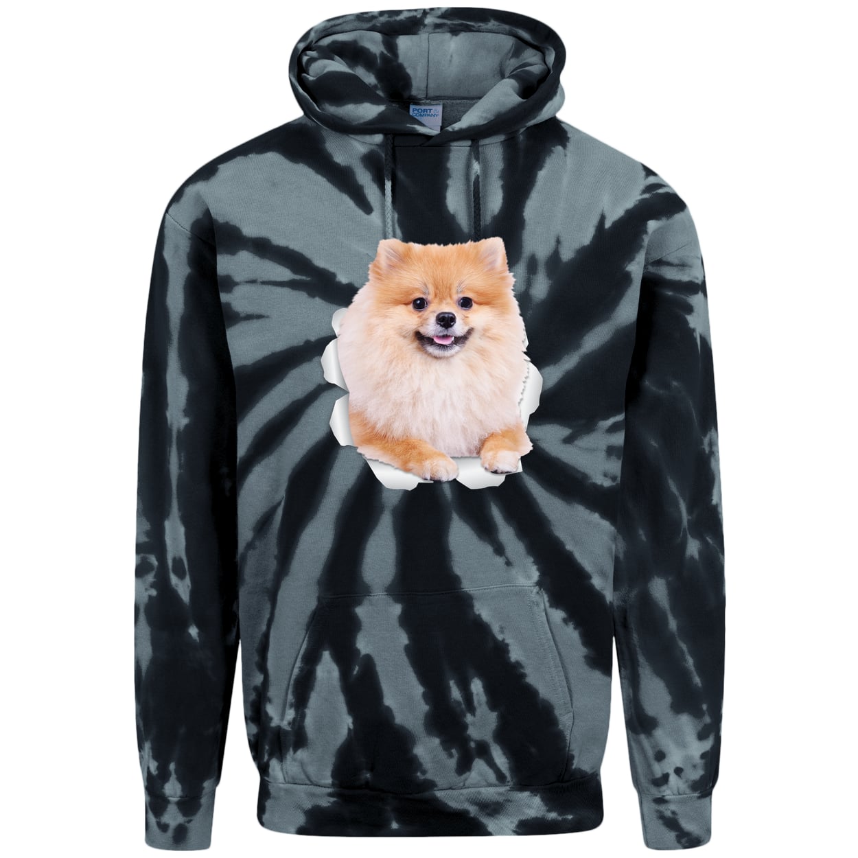 PC146 Port & Company Adult Tie-Dye Pullover Hoodie - Black
