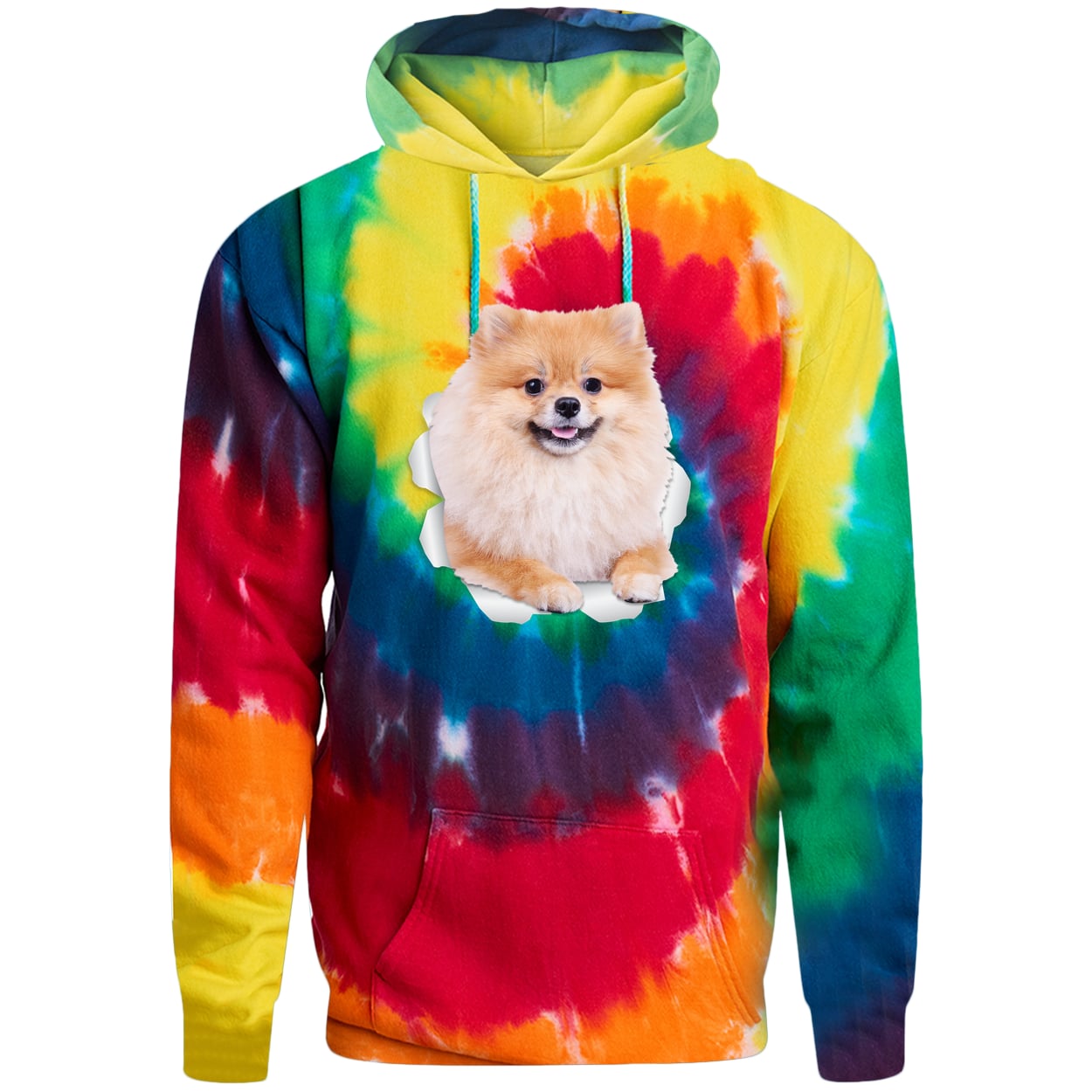 PC146 Port & Company Adult Tie-Dye Pullover Hoodie - Rainbow