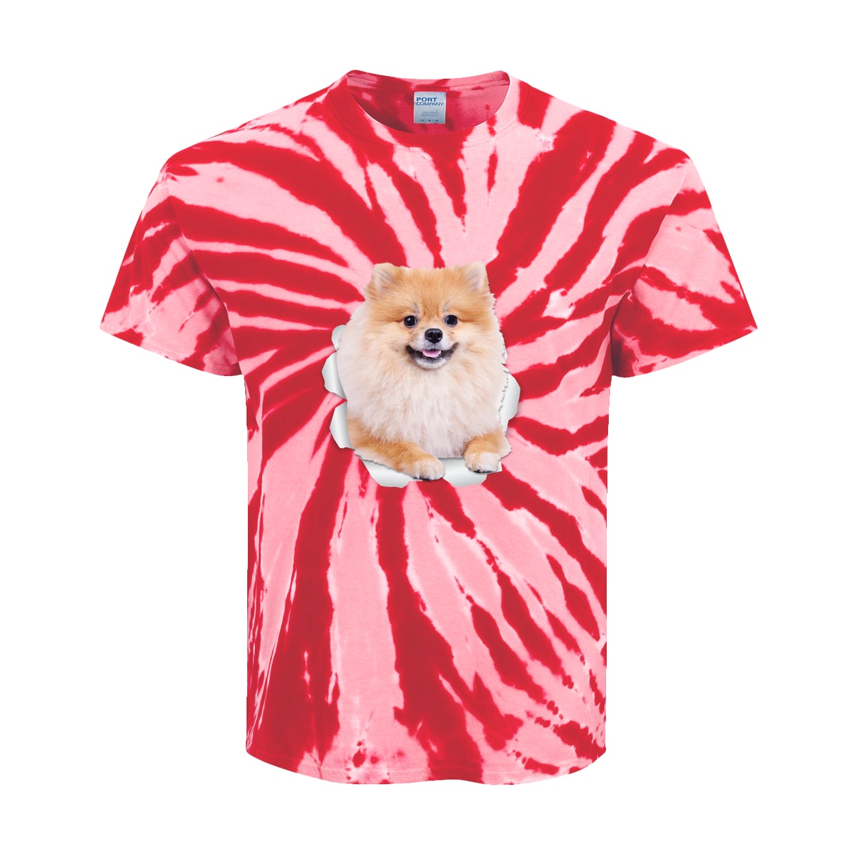 PC147Y Port & Company Kids Tie-Dye Tee - Red