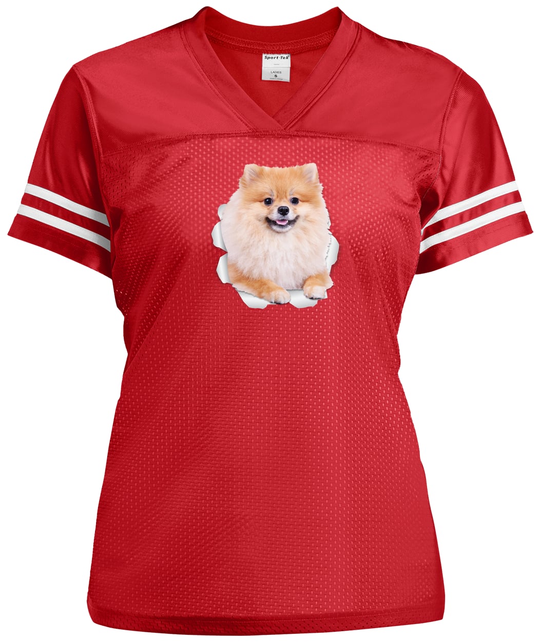 LST307 Sport-Tek Ladies' Replica Jersey - True Red/White