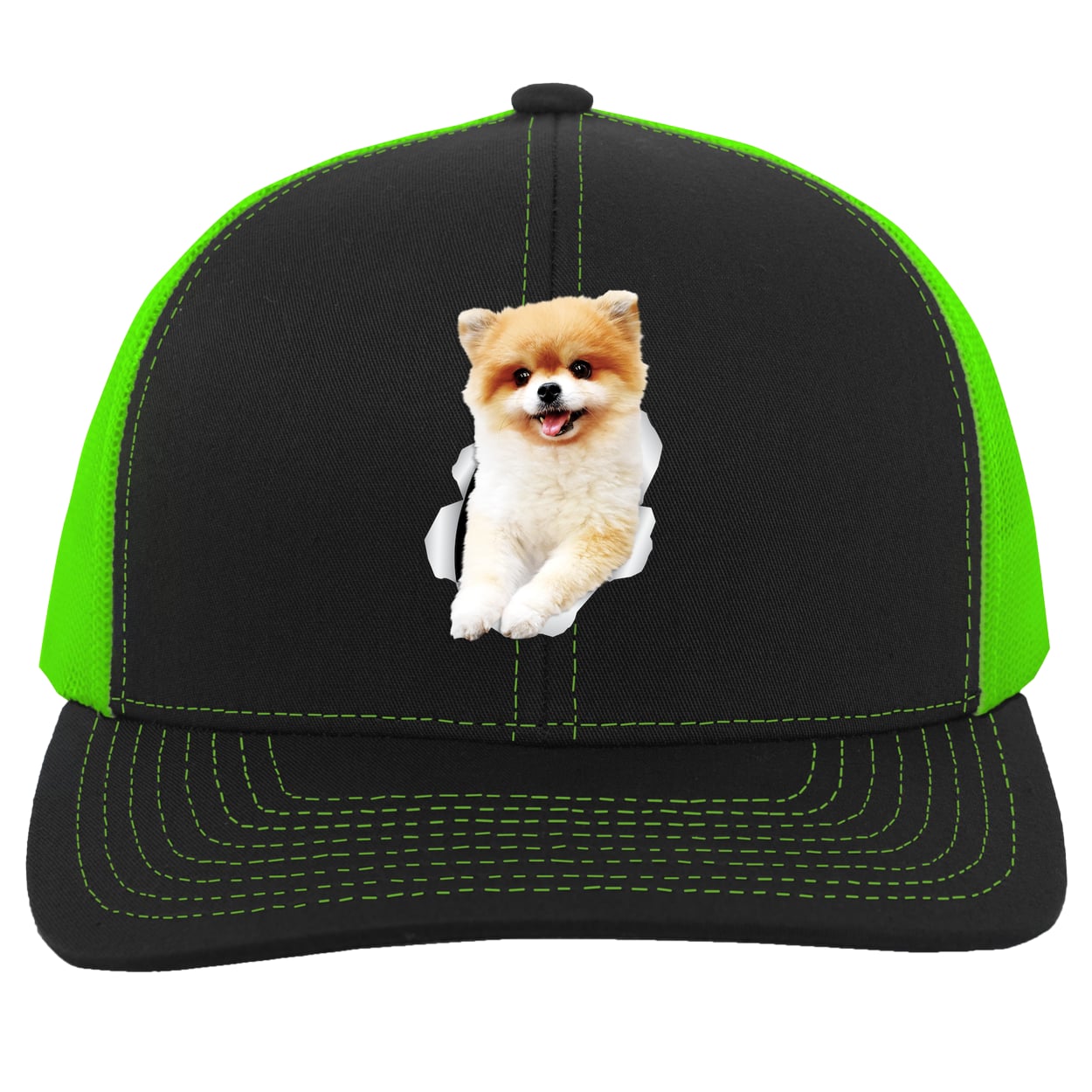 104C Trucker Snap Back - Black/Neon Green