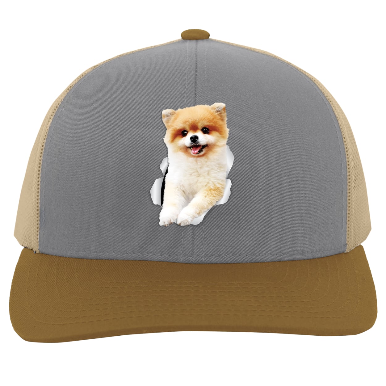 104C Trucker Snap Back - Heather/Beige/Amber