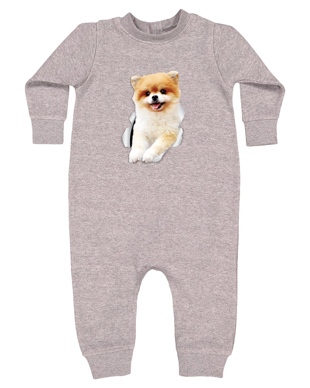 4447 Rabbit Skins Infant Fleece One-Piece Bodysuit - Heather Grey
