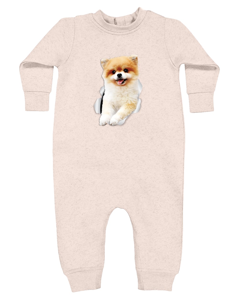 4447 Rabbit Skins Infant Fleece One-Piece Bodysuit - Natural Heather