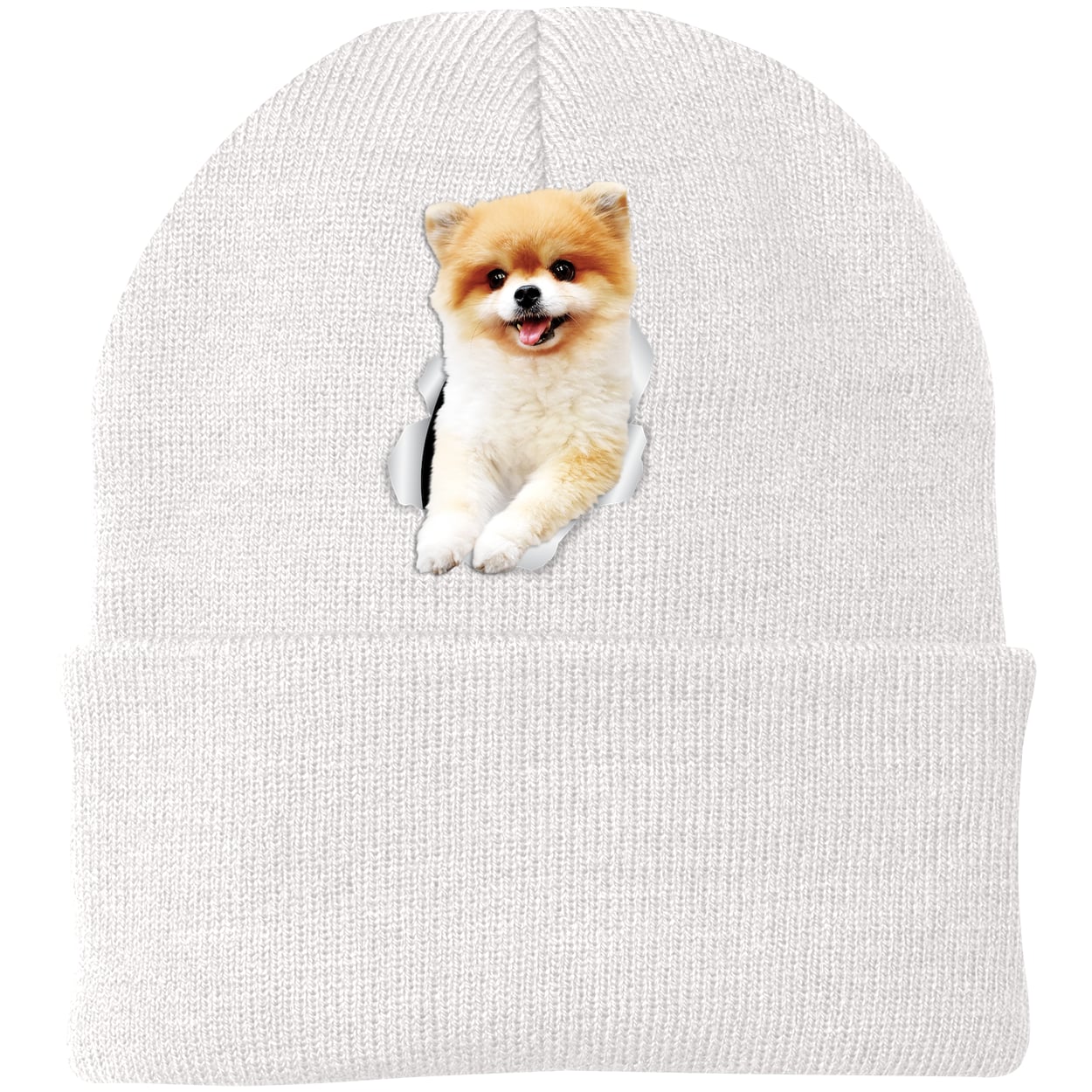 CP90 Port & Company Knit Beanie - White