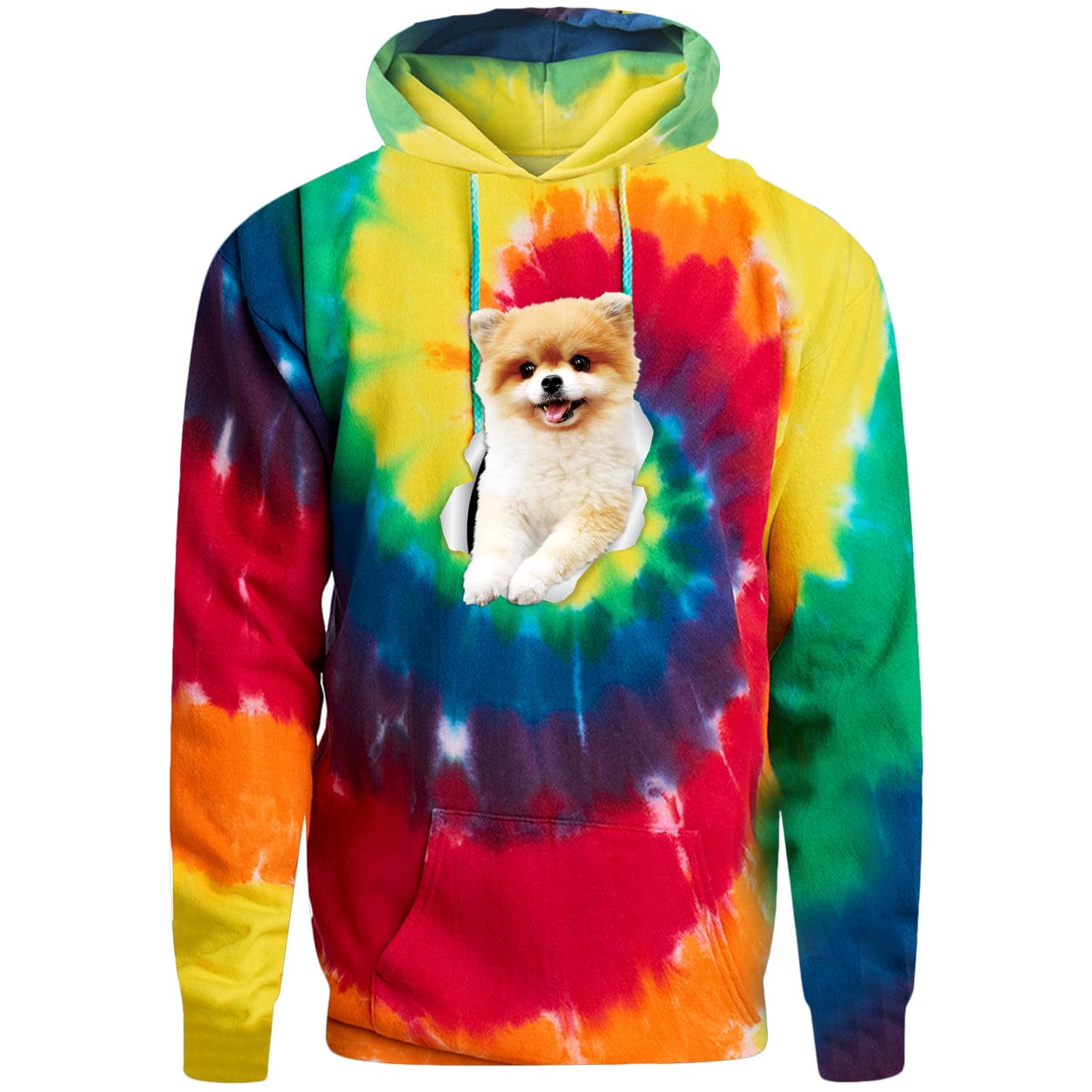 PC146 Port & Company Adult Tie-Dye Pullover Hoodie - Rainbow