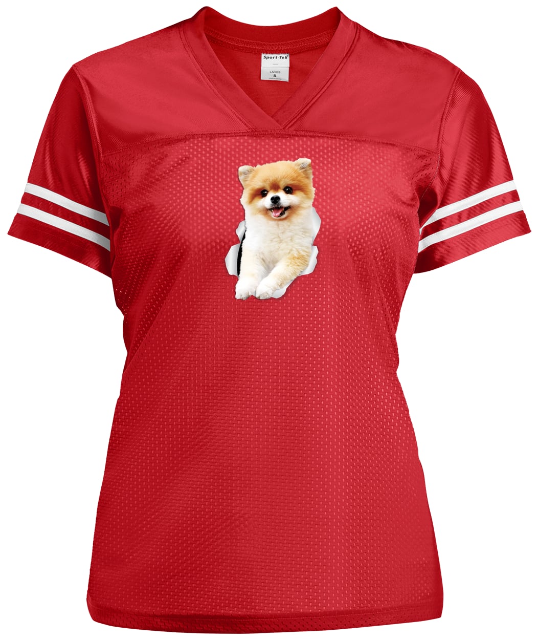 LST307 Sport-Tek Ladies' Replica Jersey - True Red/White