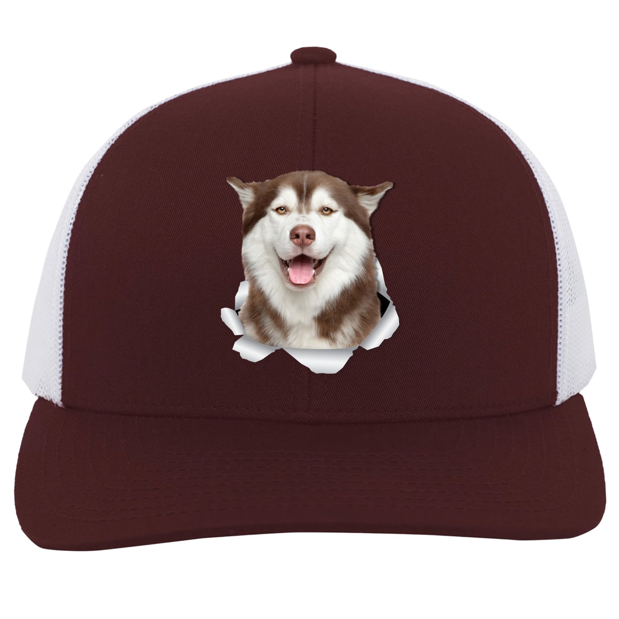 104C Trucker Snap Back - Maroon/White
