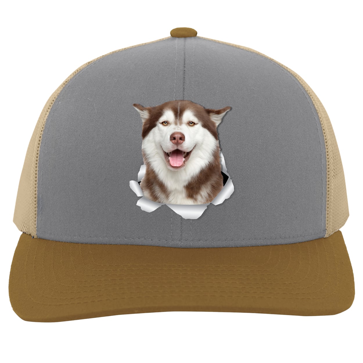 104C Trucker Snap Back - Heather/Beige/Amber