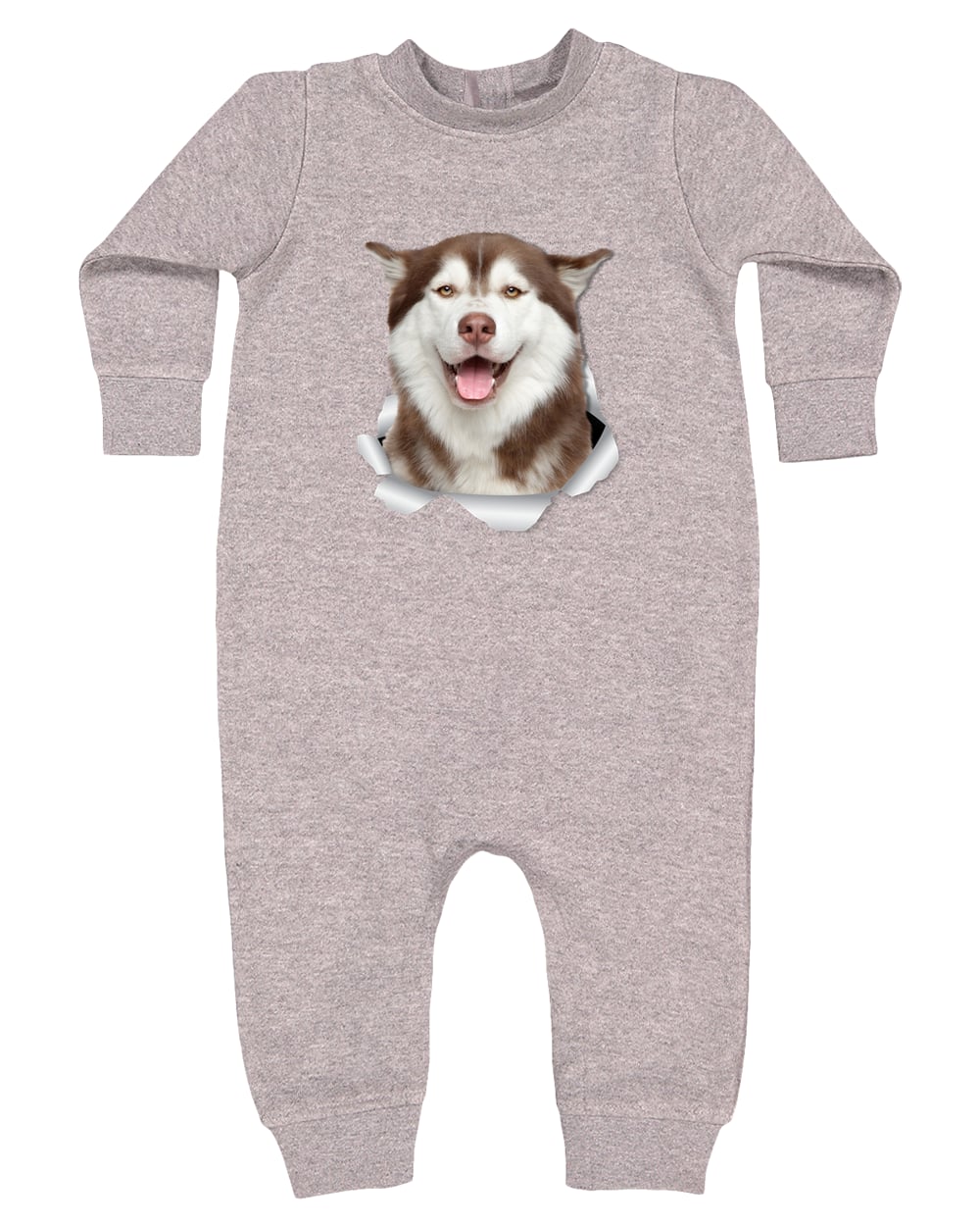 4447 Rabbit Skins Infant Fleece One-Piece Bodysuit - Heather Grey