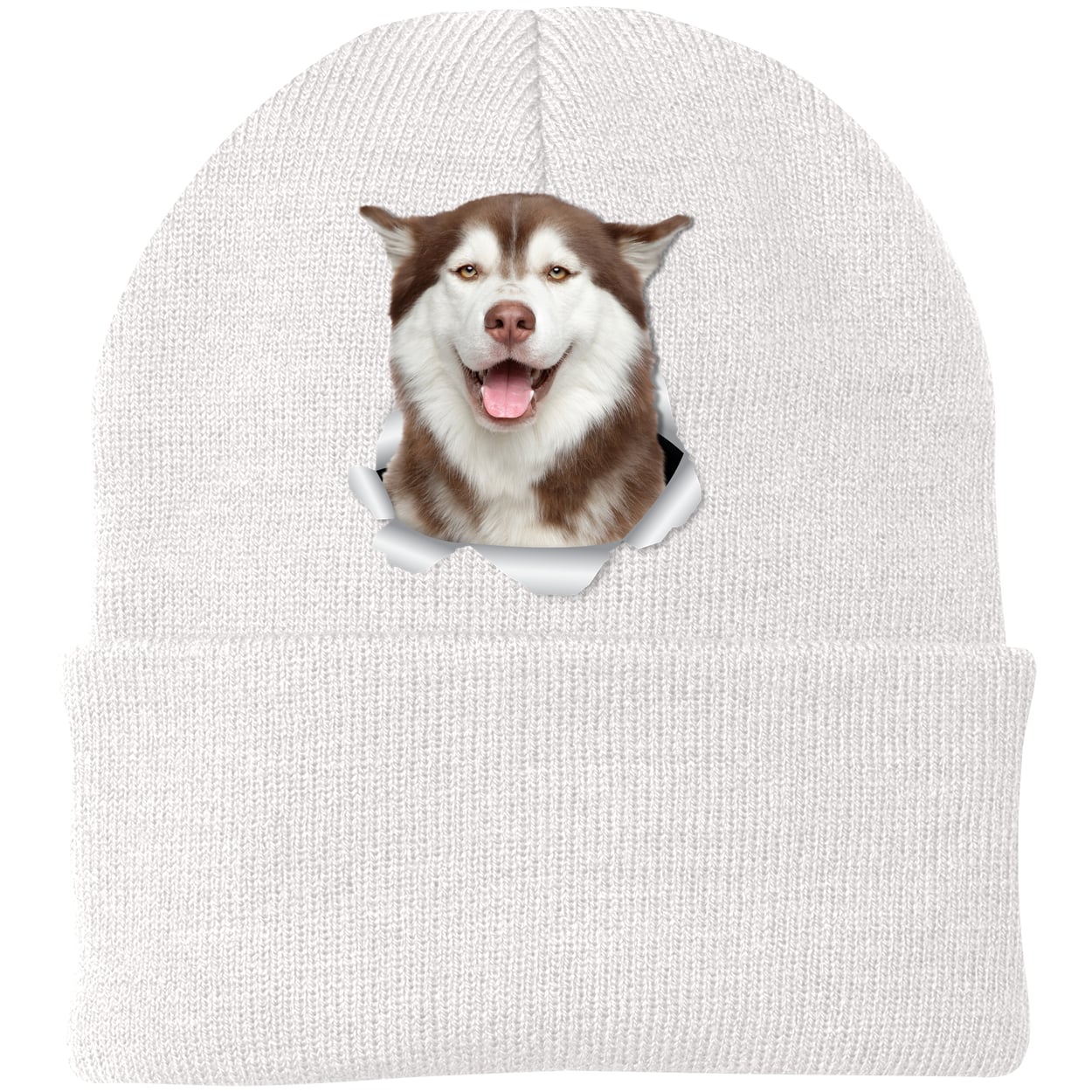 CP90 Port & Company Knit Beanie - White