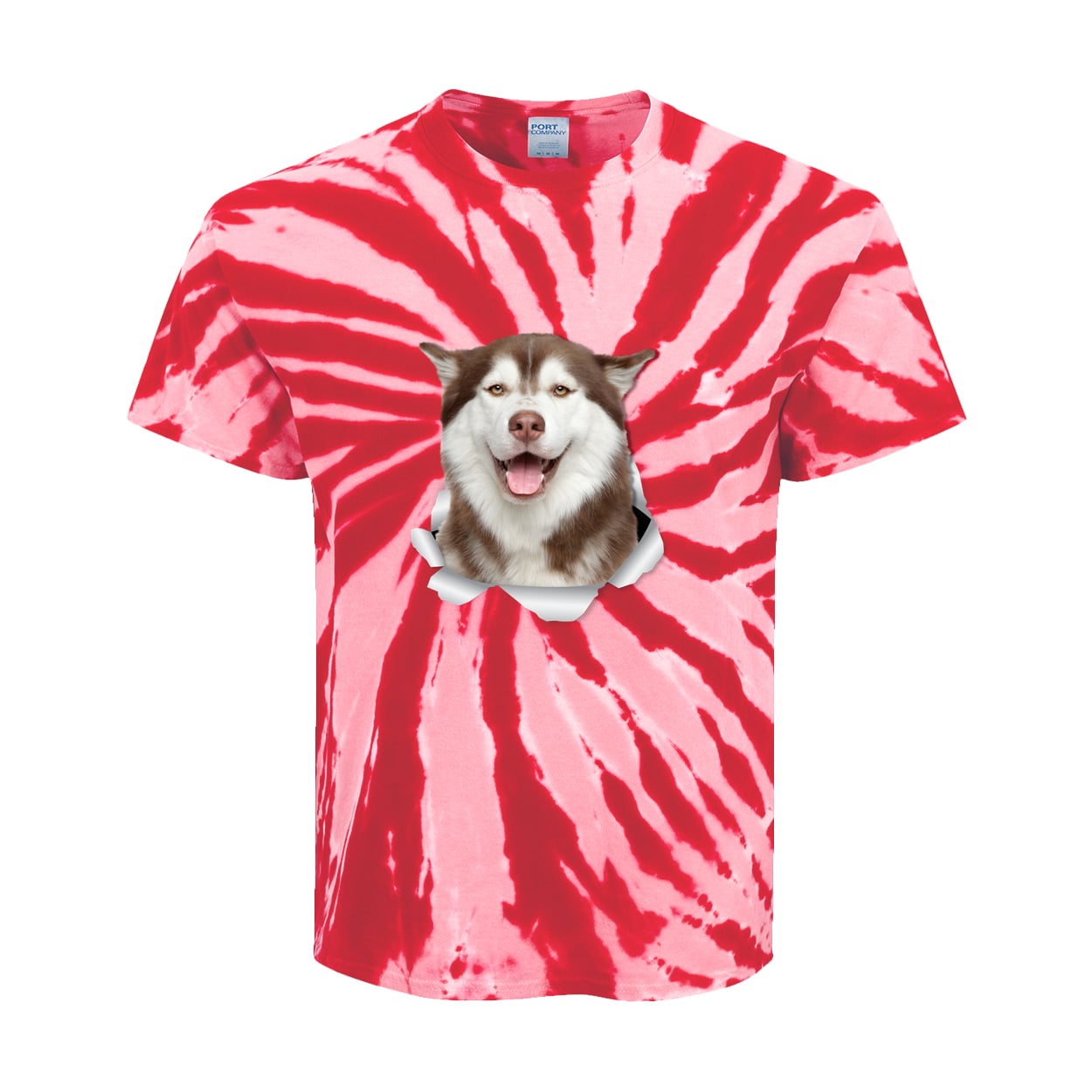 PC147Y Port & Company Kids Tie-Dye Tee - Red