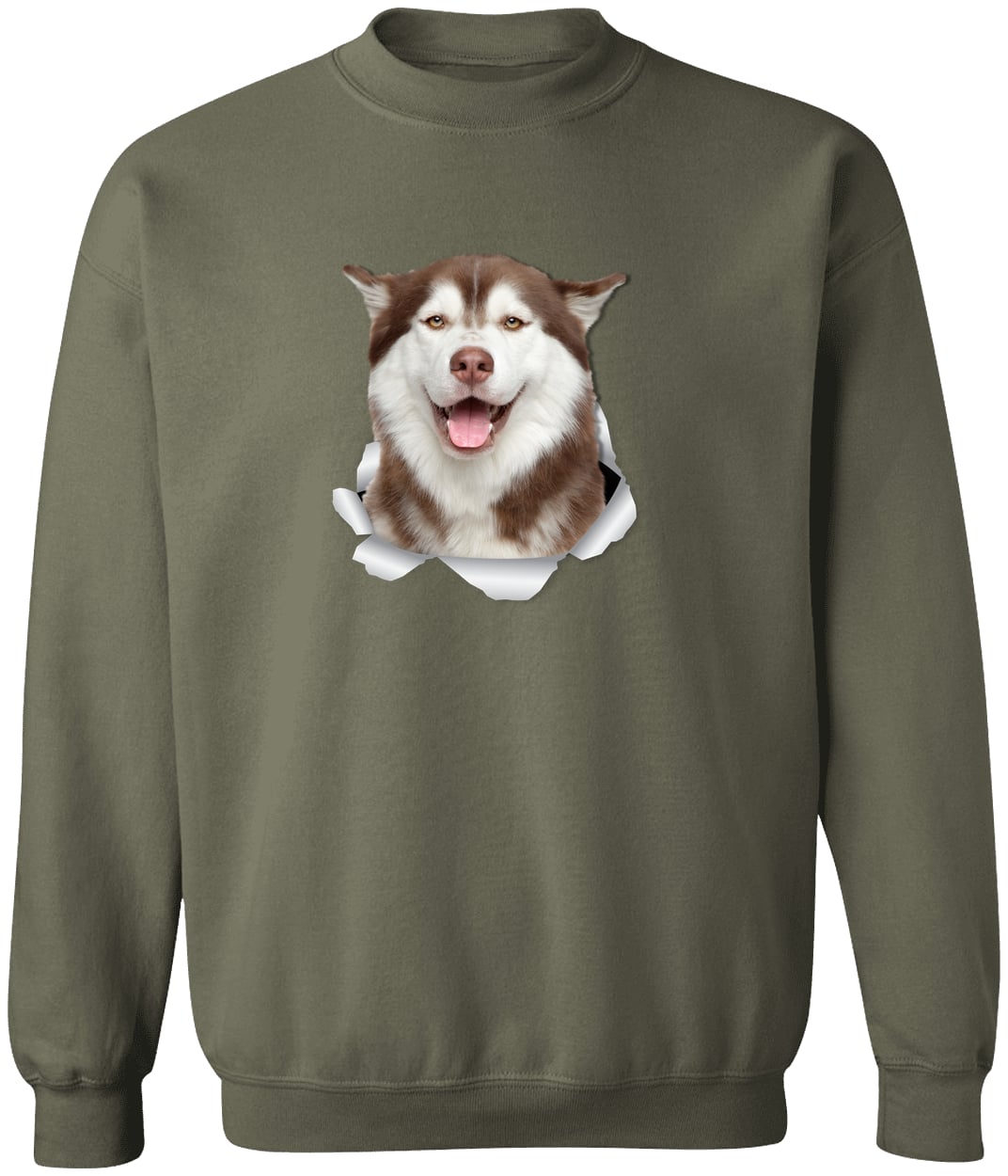 G180 Gildan Crewneck Pullover Sweatshirt - Military Green