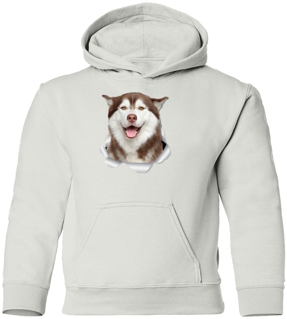 G185B Gildan Youth Pullover Hoodie - White