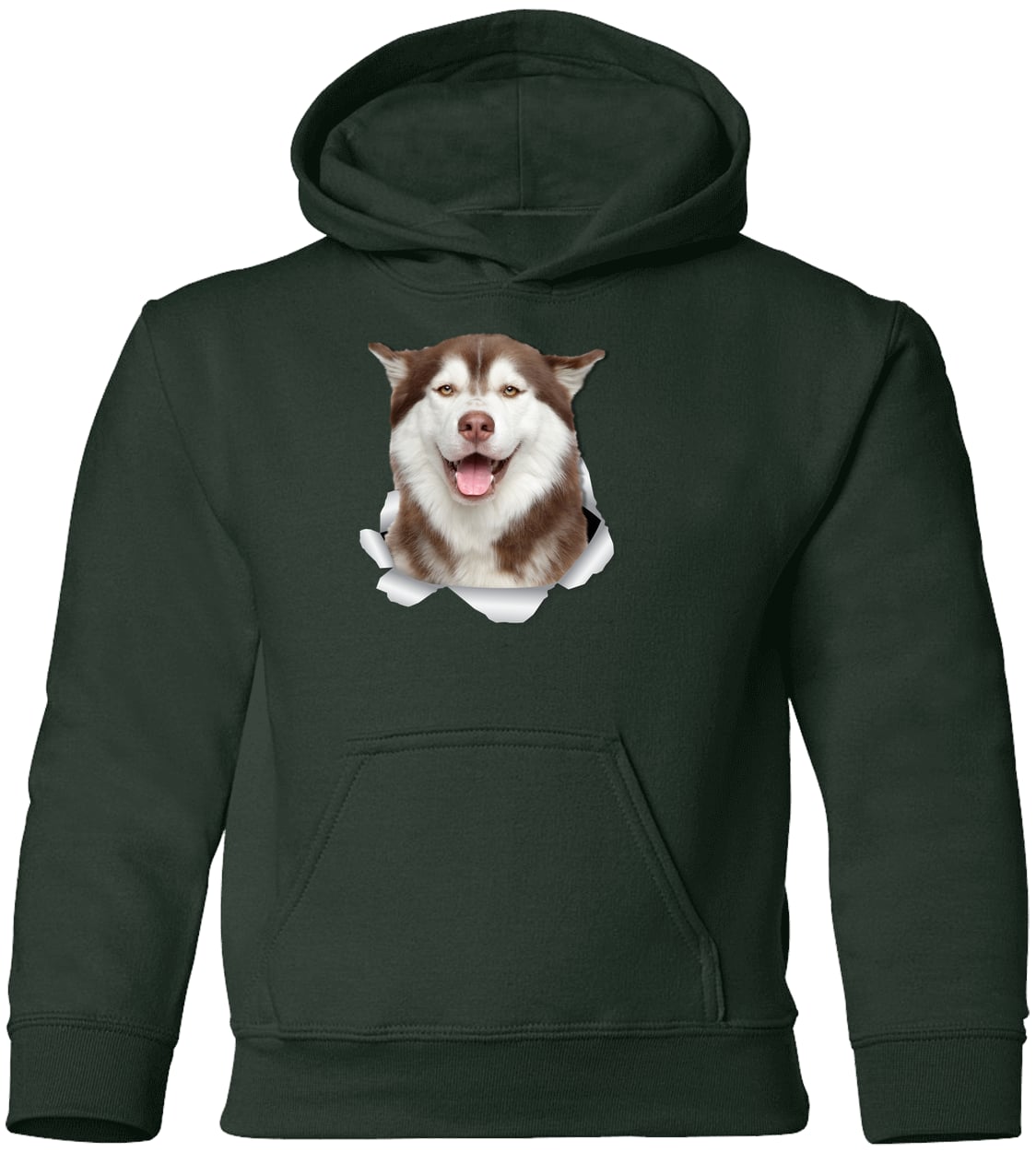 G185B Gildan Youth Pullover Hoodie - Forest Green
