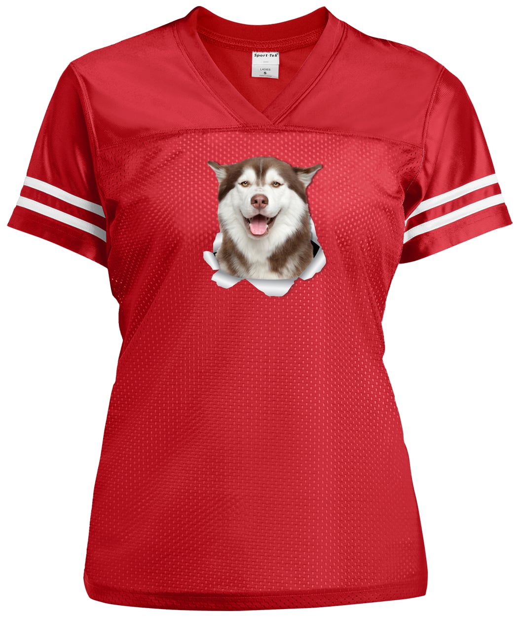 LST307 Sport-Tek Ladies' Replica Jersey - True Red/White