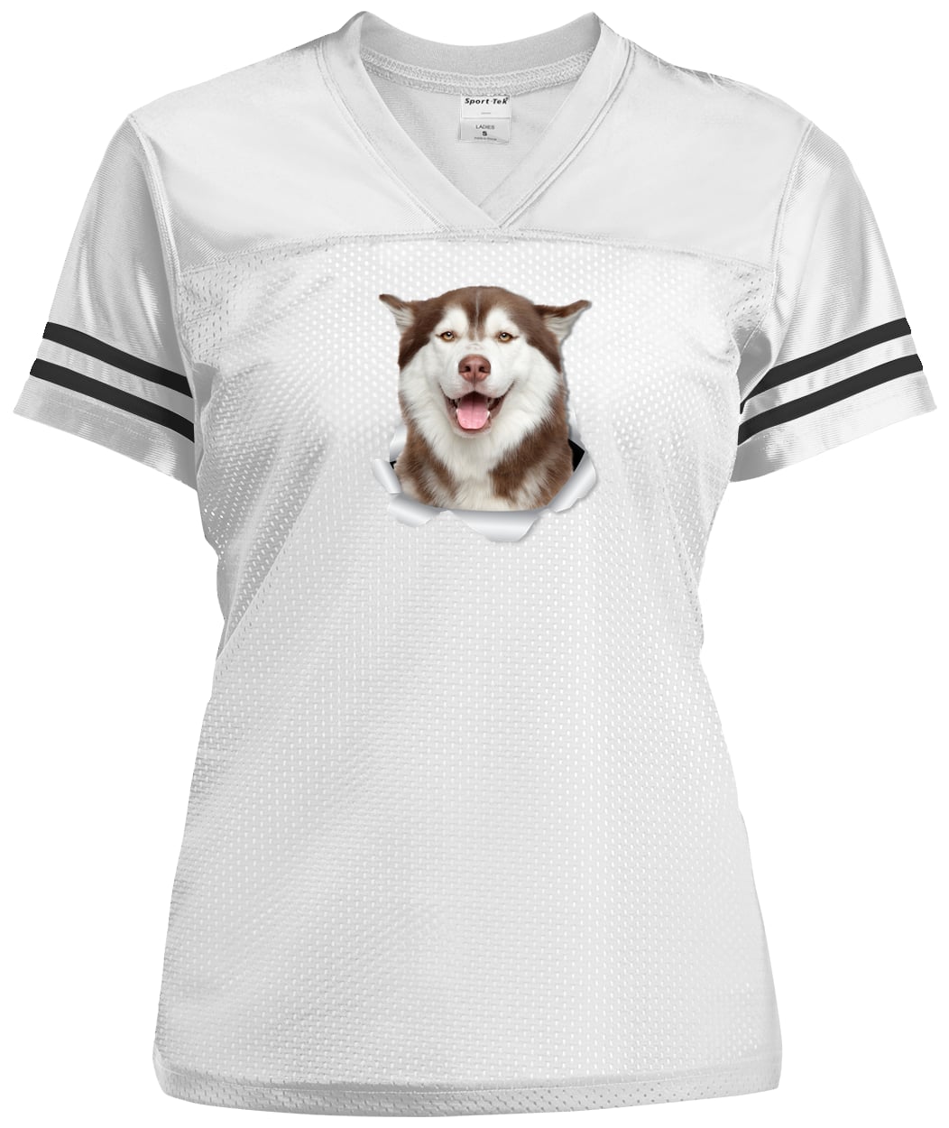 LST307 Sport-Tek Ladies' Replica Jersey - White/Black