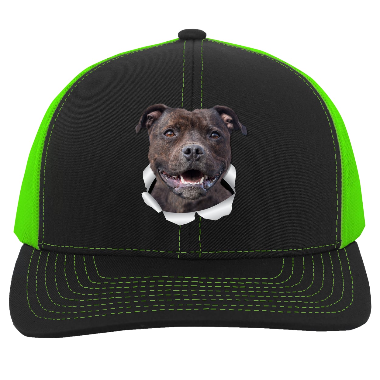 104C Trucker Snap Back - Black/Neon Green