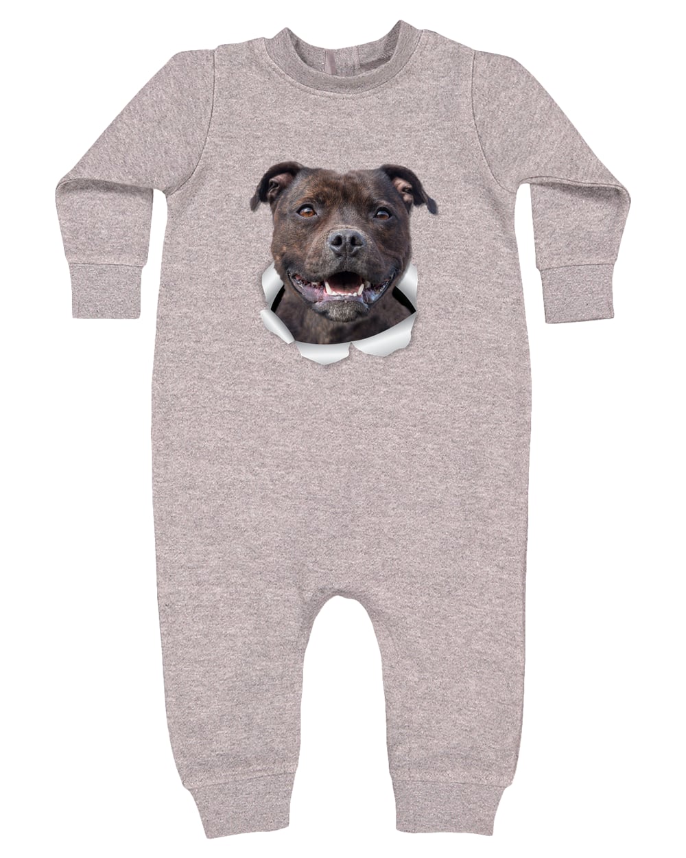 4447 Rabbit Skins Infant Fleece One-Piece Bodysuit - Heather Grey