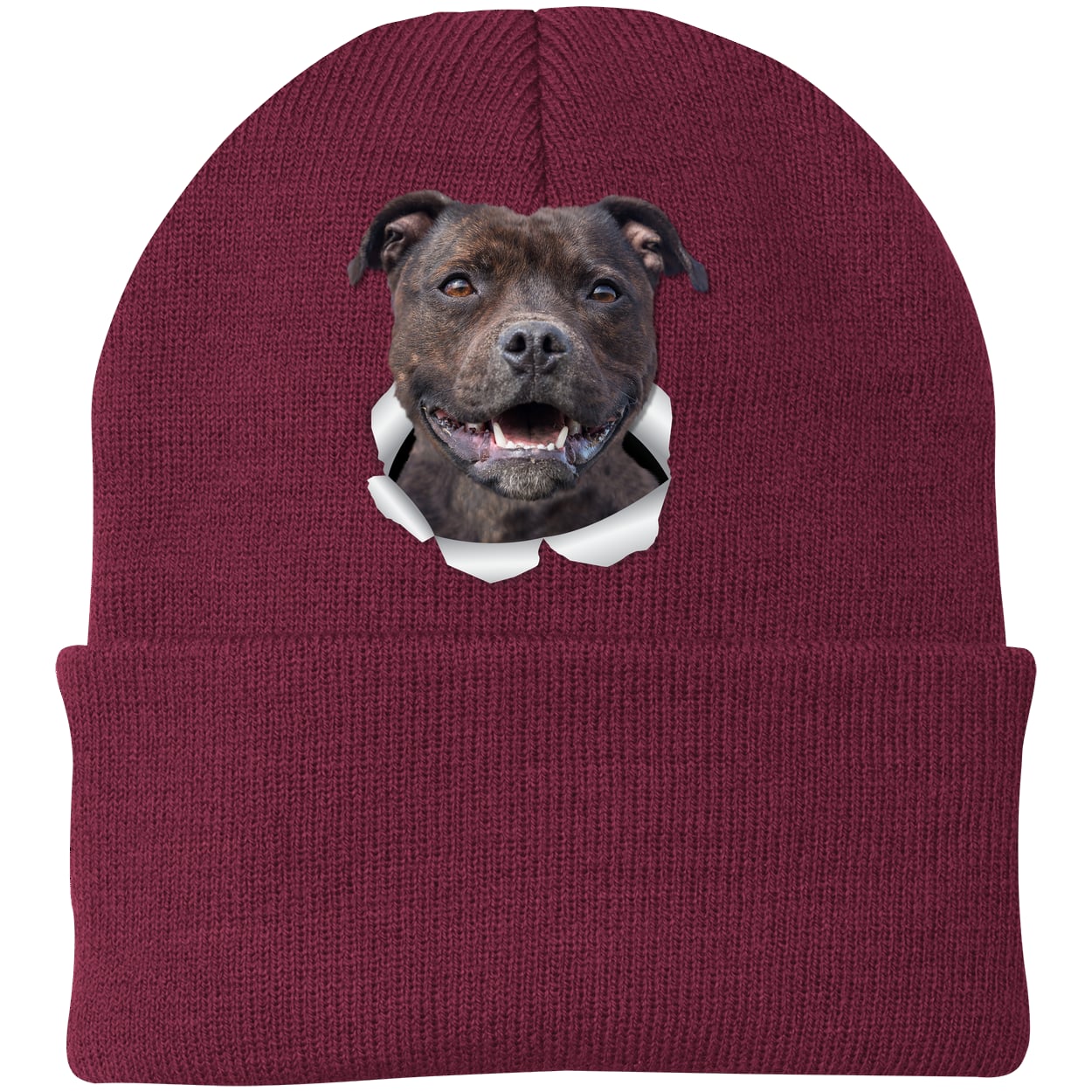 CP90 Port & Company Knit Beanie - Maroon