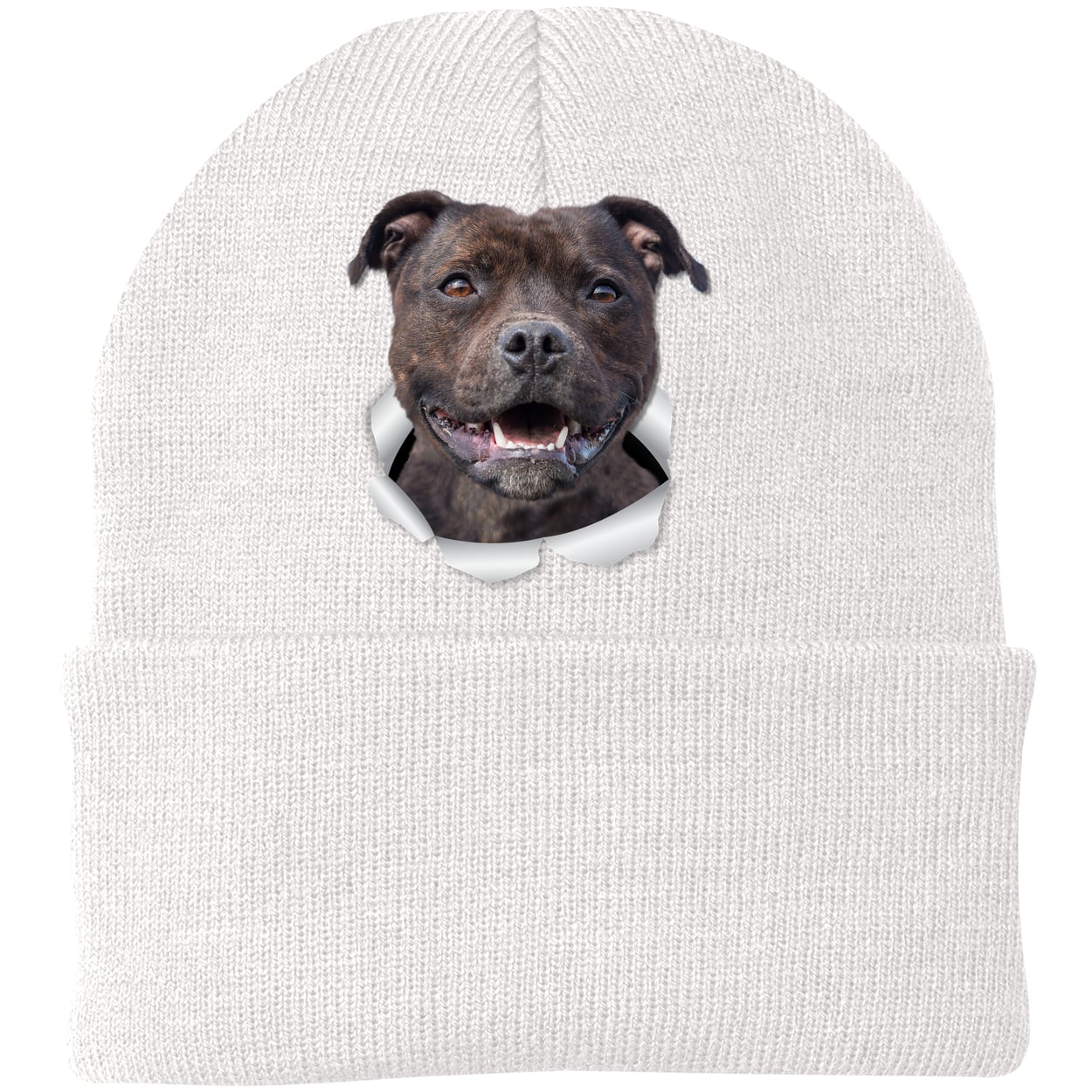 CP90 Port & Company Knit Beanie - White