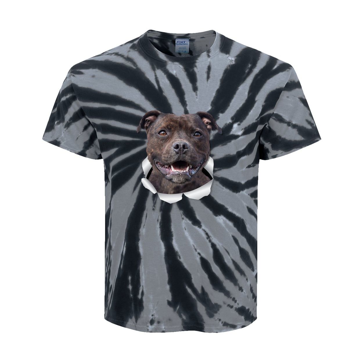 PC147Y Port & Company Kids Tie-Dye Tee - Black