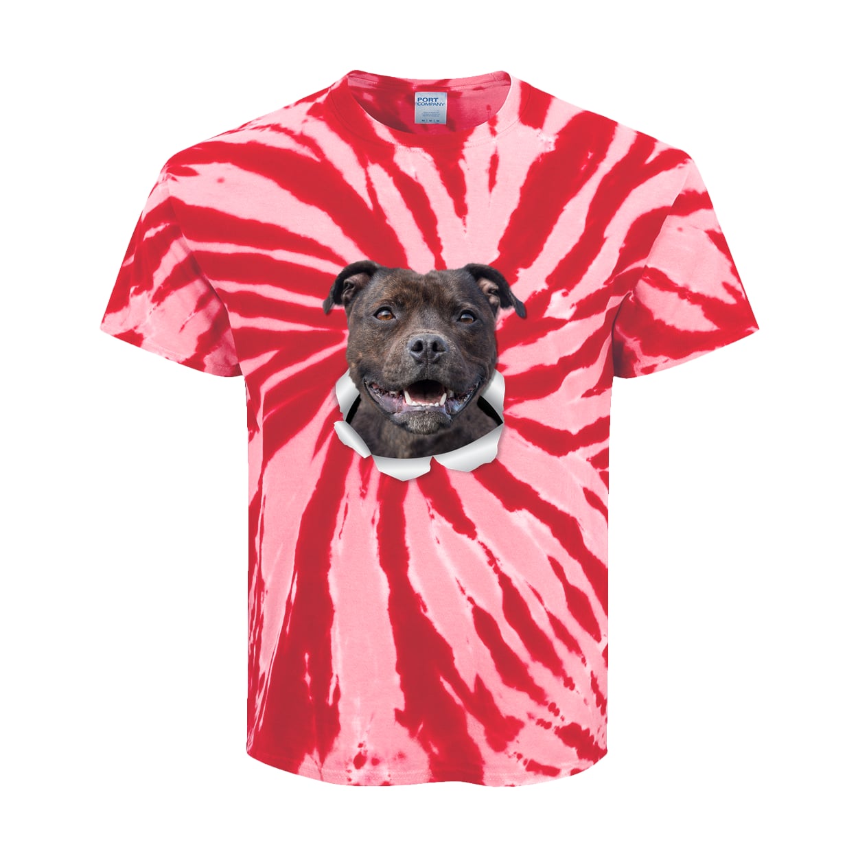 PC147Y Port & Company Kids Tie-Dye Tee - Red