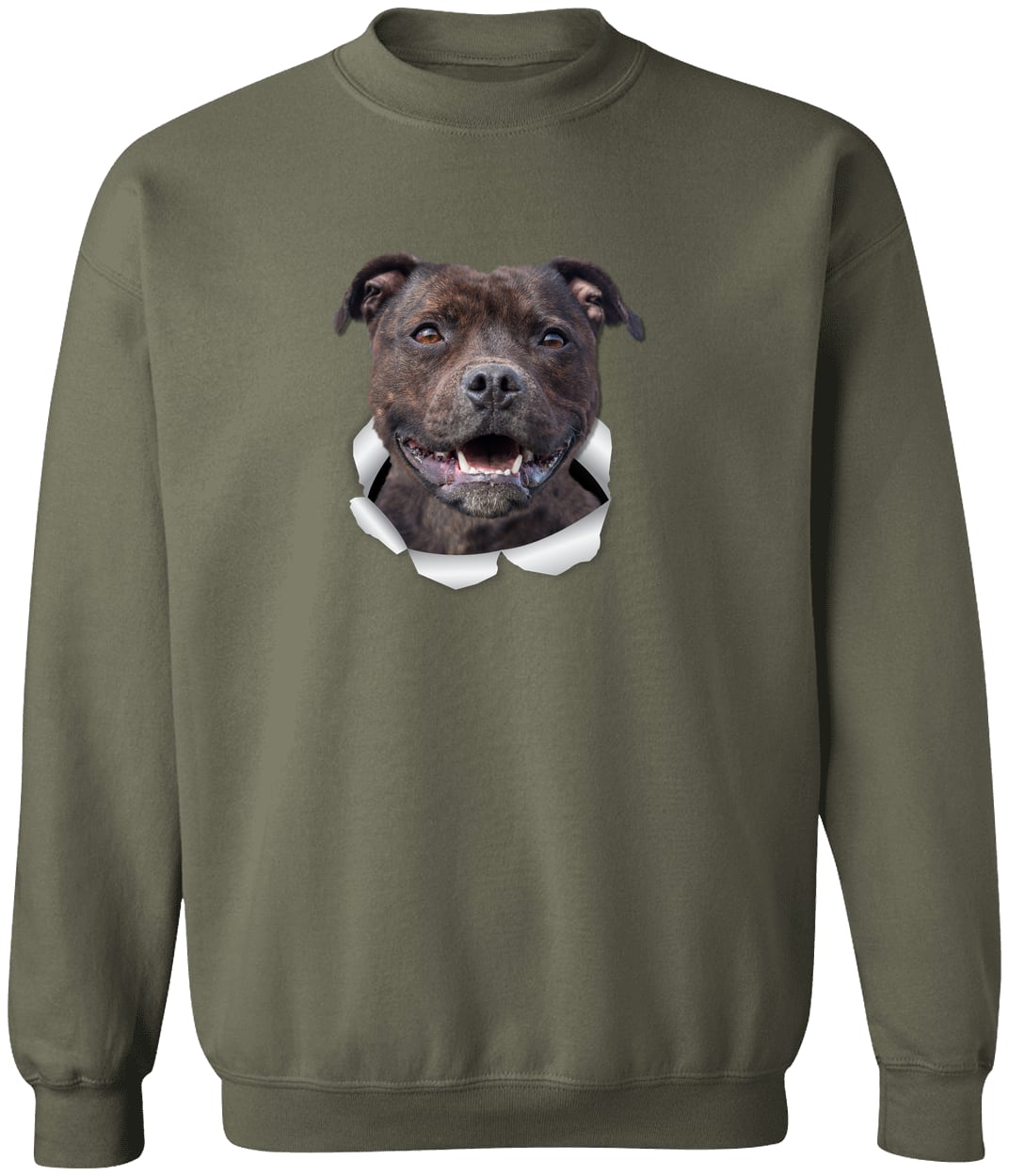 G180 Gildan Crewneck Pullover Sweatshirt - Military Green