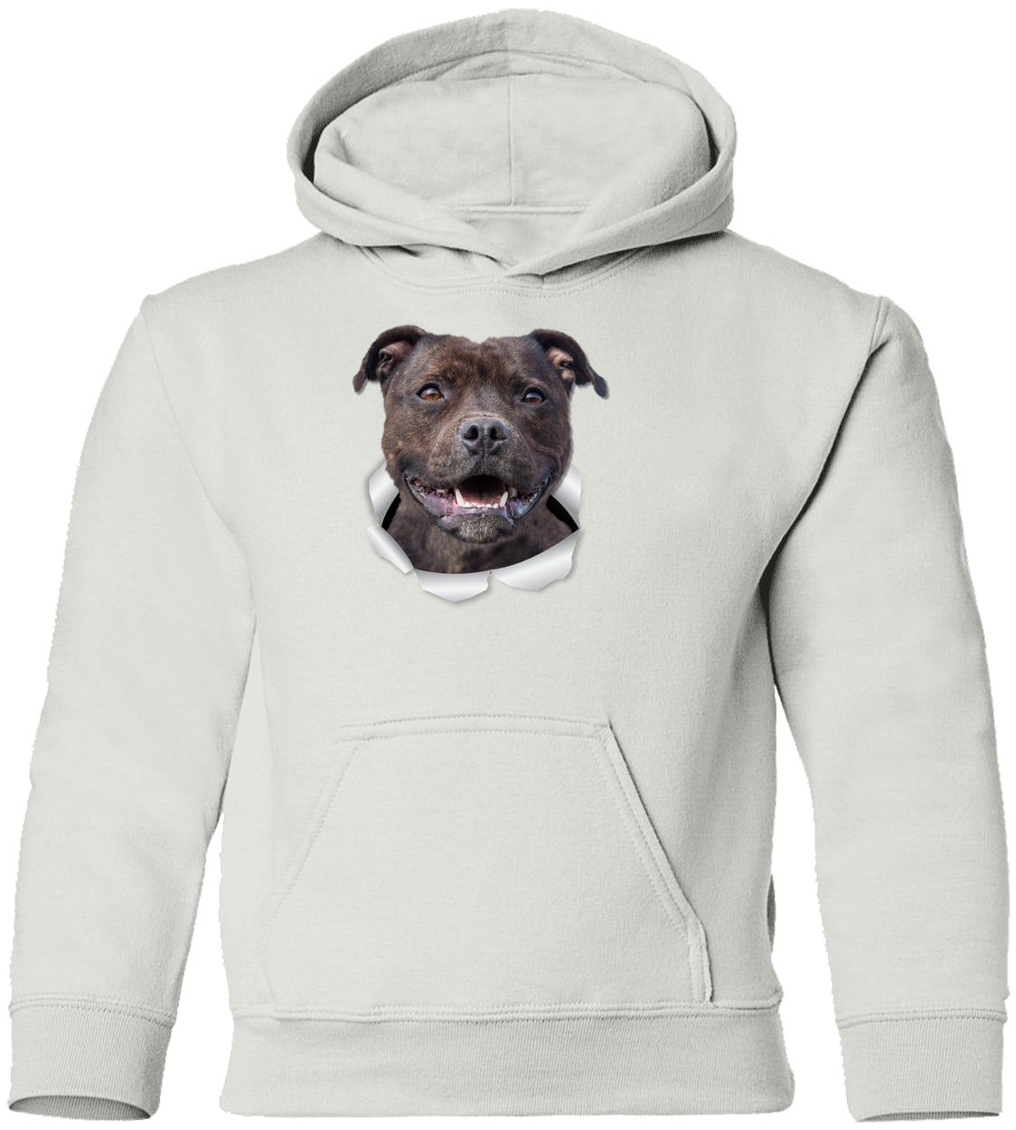 G185B Gildan Youth Pullover Hoodie - White