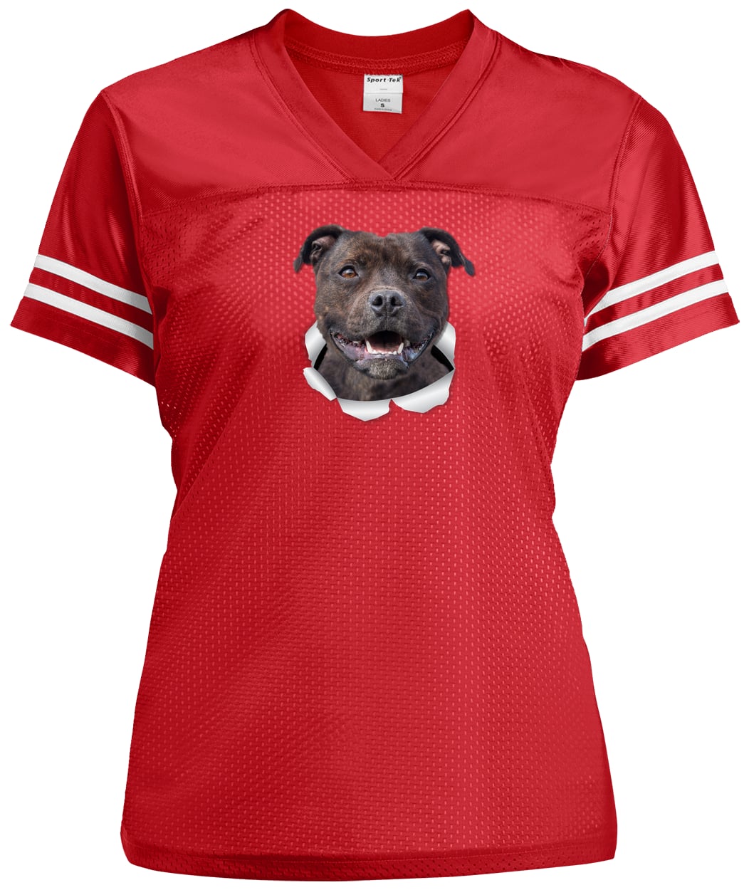 LST307 Sport-Tek Ladies' Replica Jersey - True Red/White