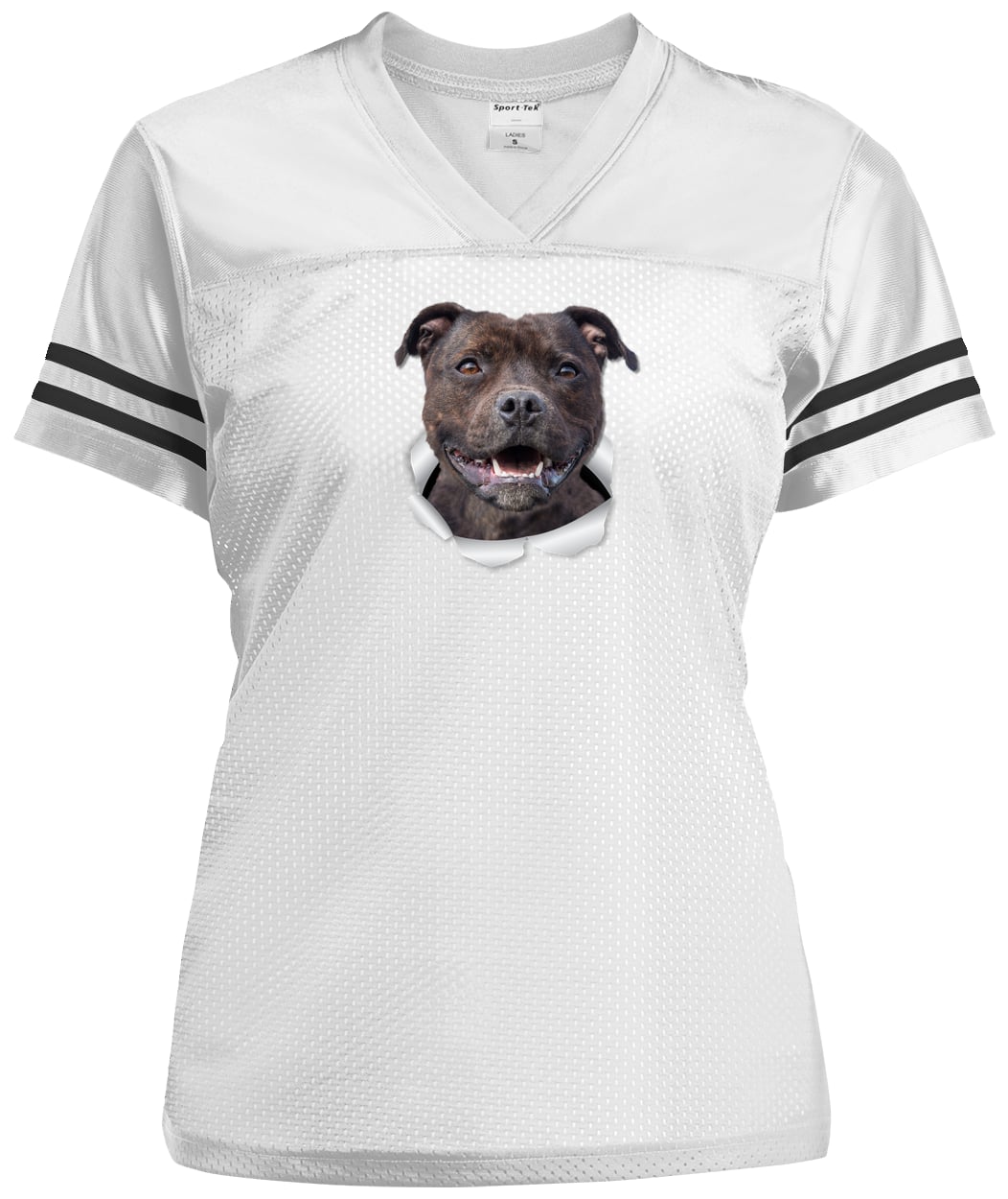 LST307 Sport-Tek Ladies' Replica Jersey - White/Black