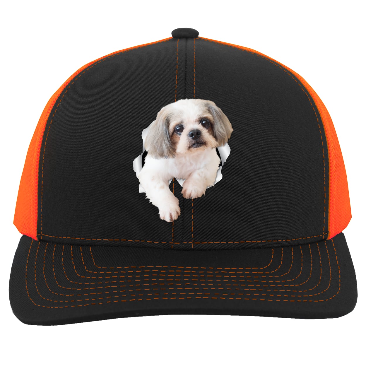 104C Trucker Snap Back - Black/Neon Orange
