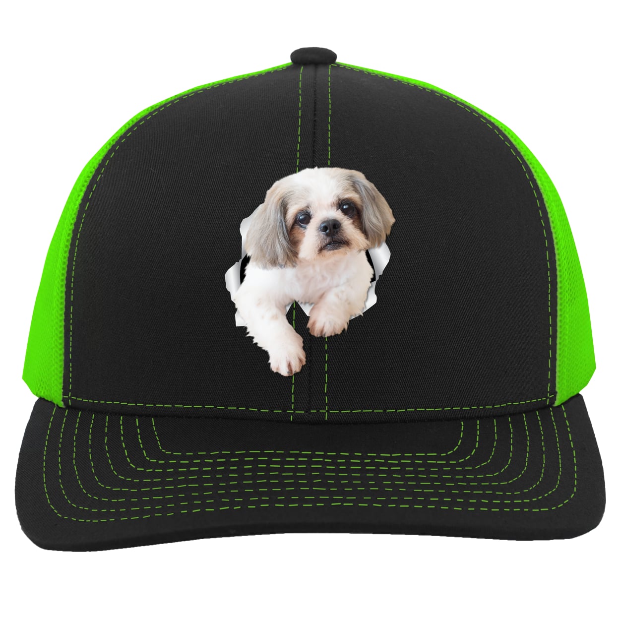 104C Trucker Snap Back - Black/Neon Green