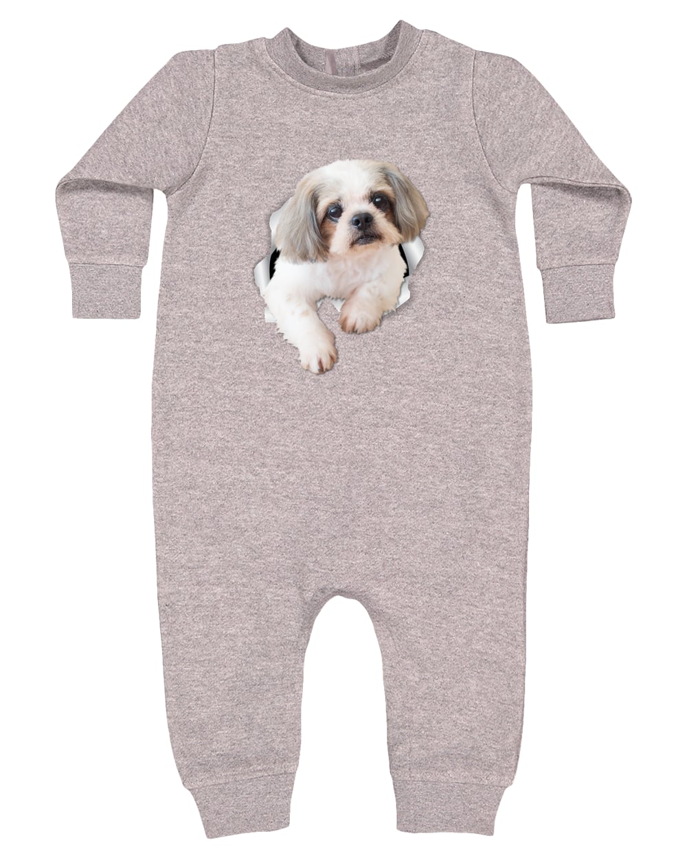 4447 Rabbit Skins Infant Fleece One-Piece Bodysuit - Heather Grey