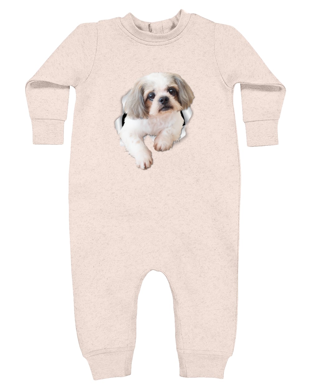4447 Rabbit Skins Infant Fleece One-Piece Bodysuit - Natural Heather
