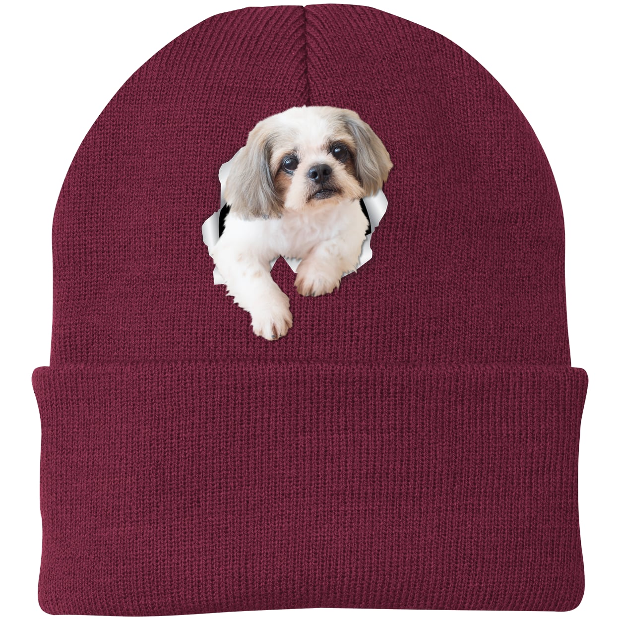 CP90 Port & Company Knit Beanie - Maroon