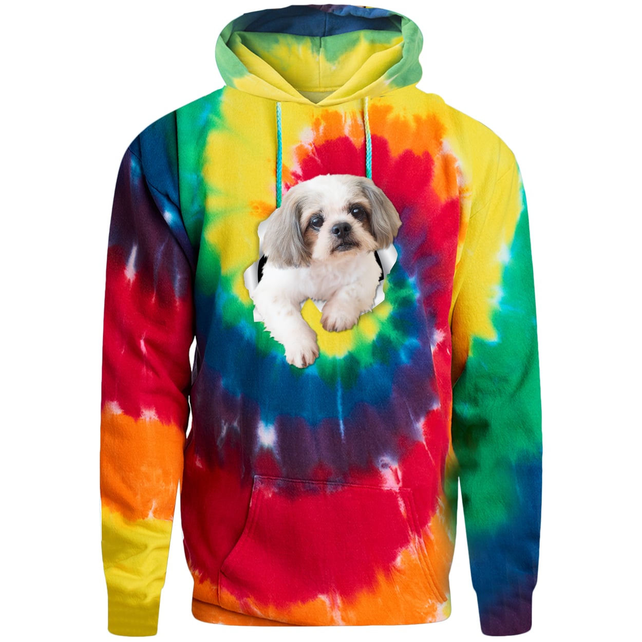 PC146 Port & Company Adult Tie-Dye Pullover Hoodie - Rainbow
