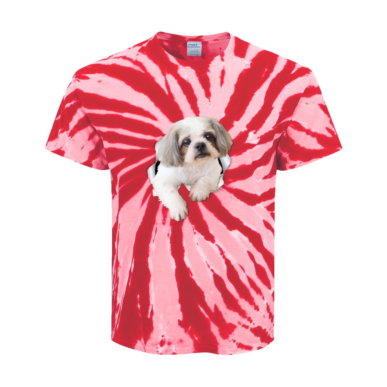 PC147Y Port & Company Kids Tie-Dye Tee - Red