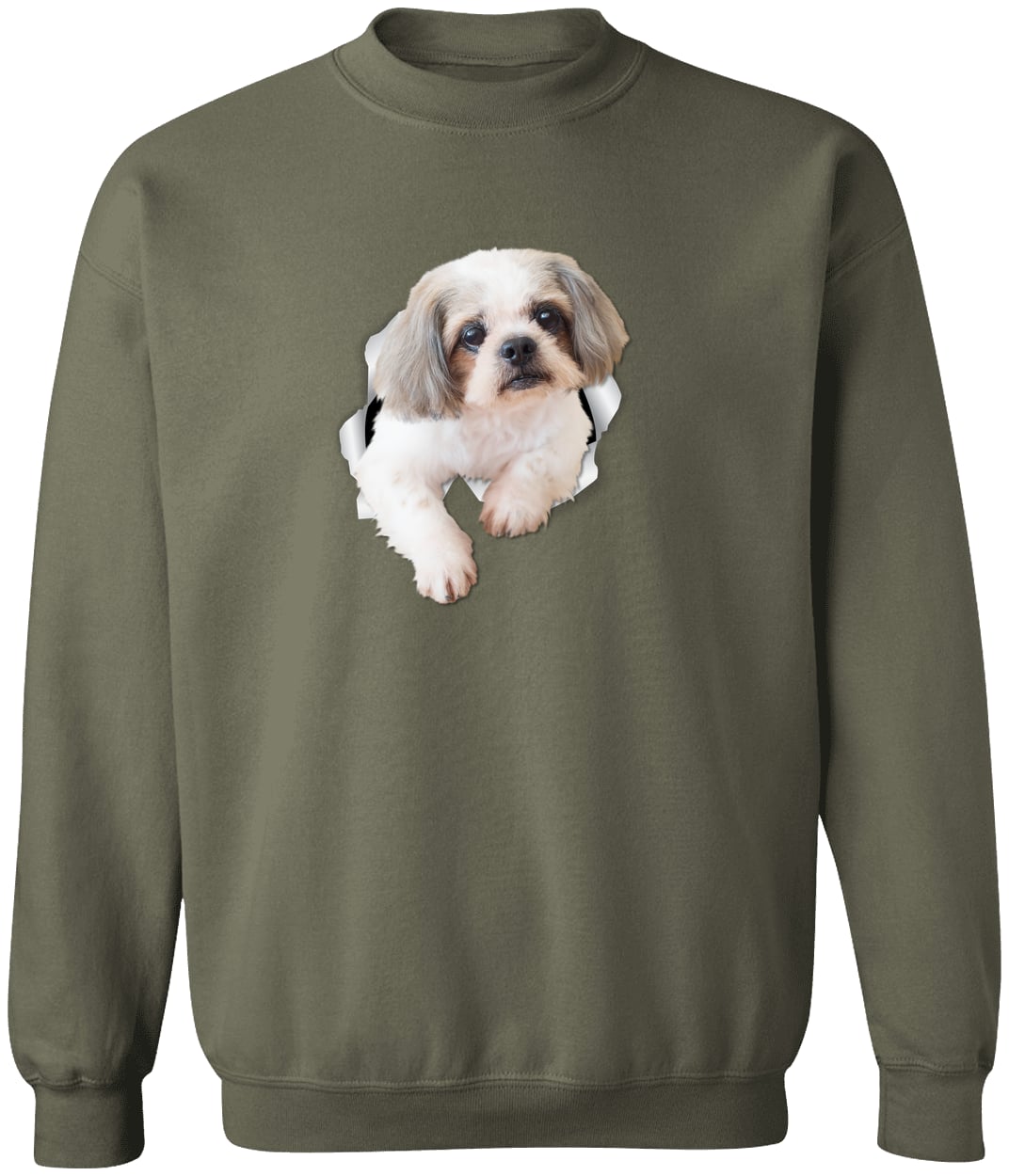 G180 Gildan Crewneck Pullover Sweatshirt - Military Green