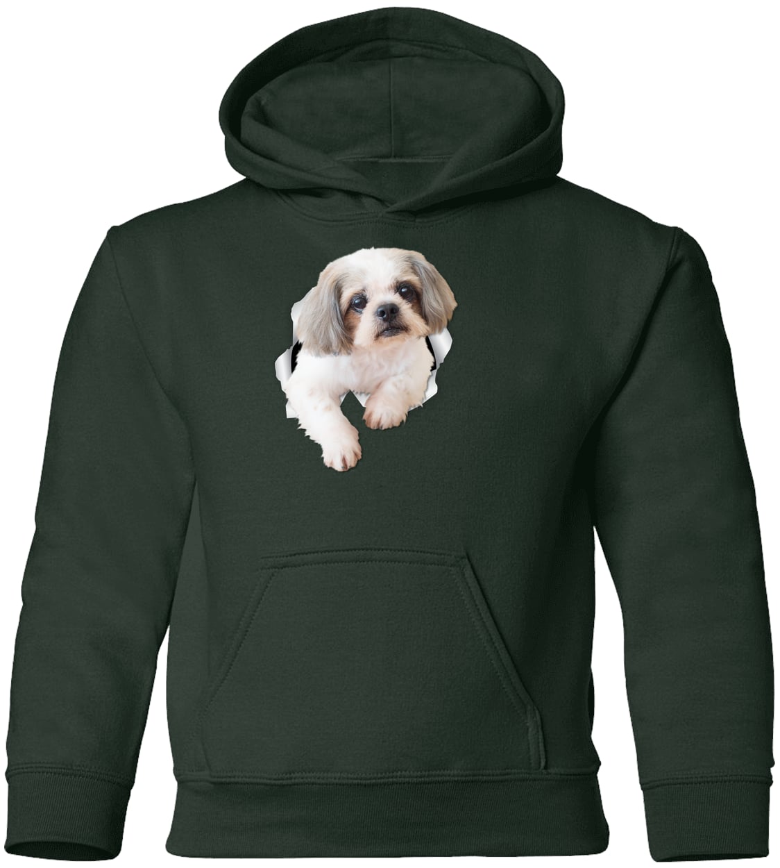 G185B Gildan Youth Pullover Hoodie - Forest Green