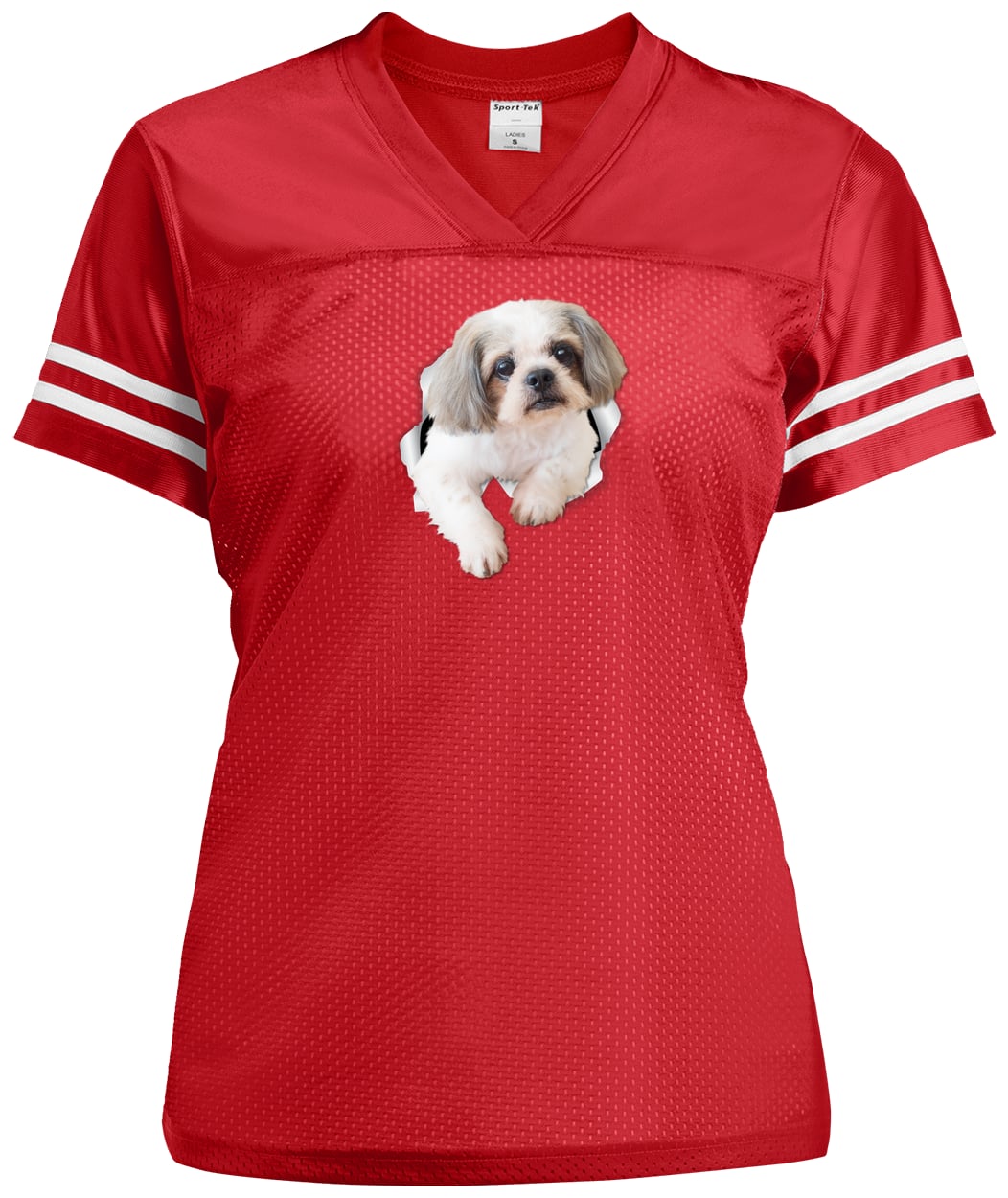 LST307 Sport-Tek Ladies' Replica Jersey - True Red/White