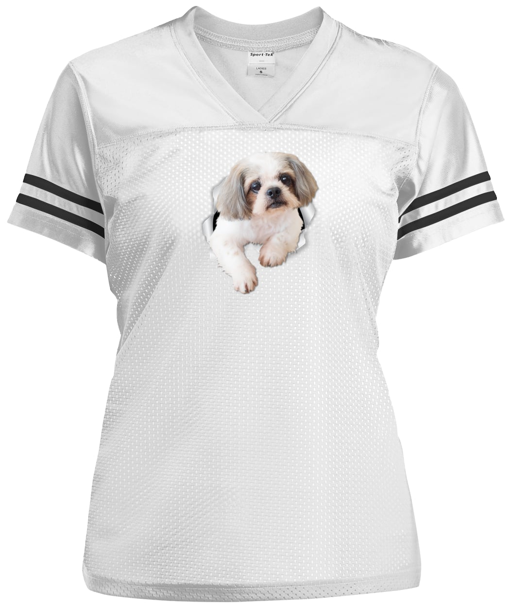 LST307 Sport-Tek Ladies' Replica Jersey - White/Black