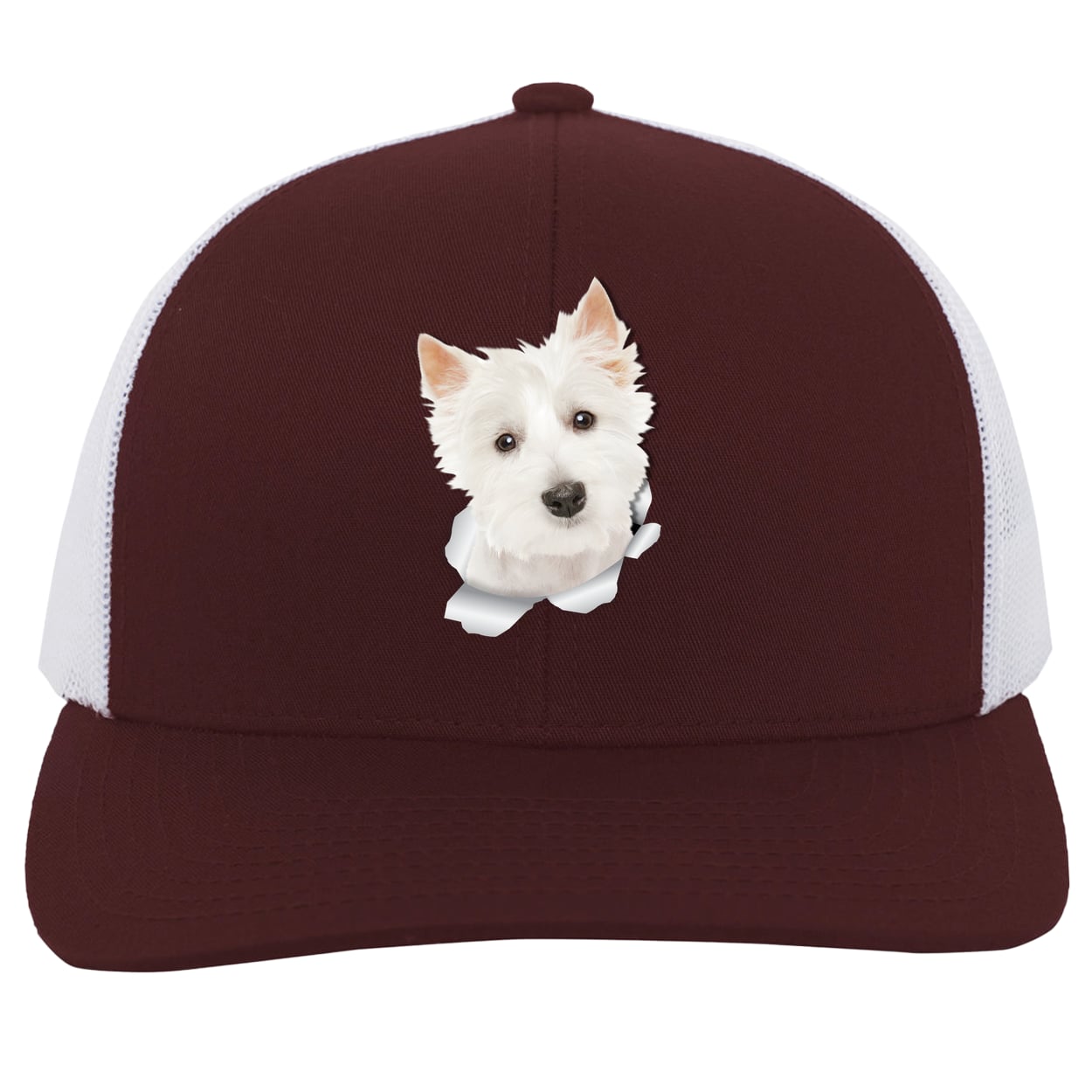 104C Trucker Snap Back - Maroon/White